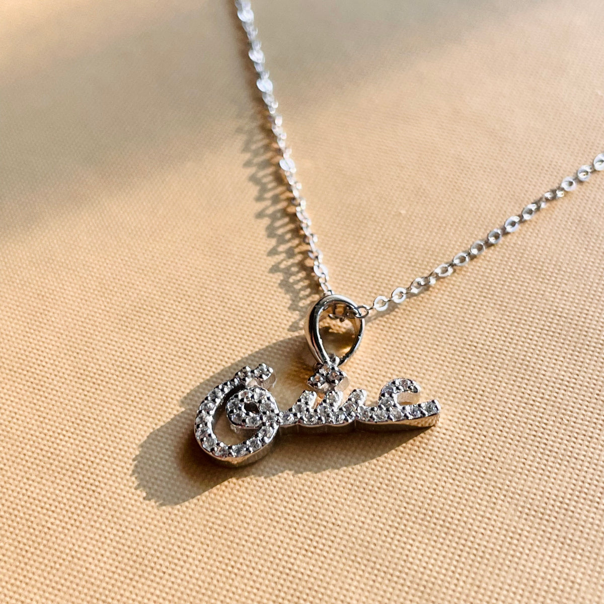 Passion (Ishq) Arabic Calligraphy Sterling Silver Necklace