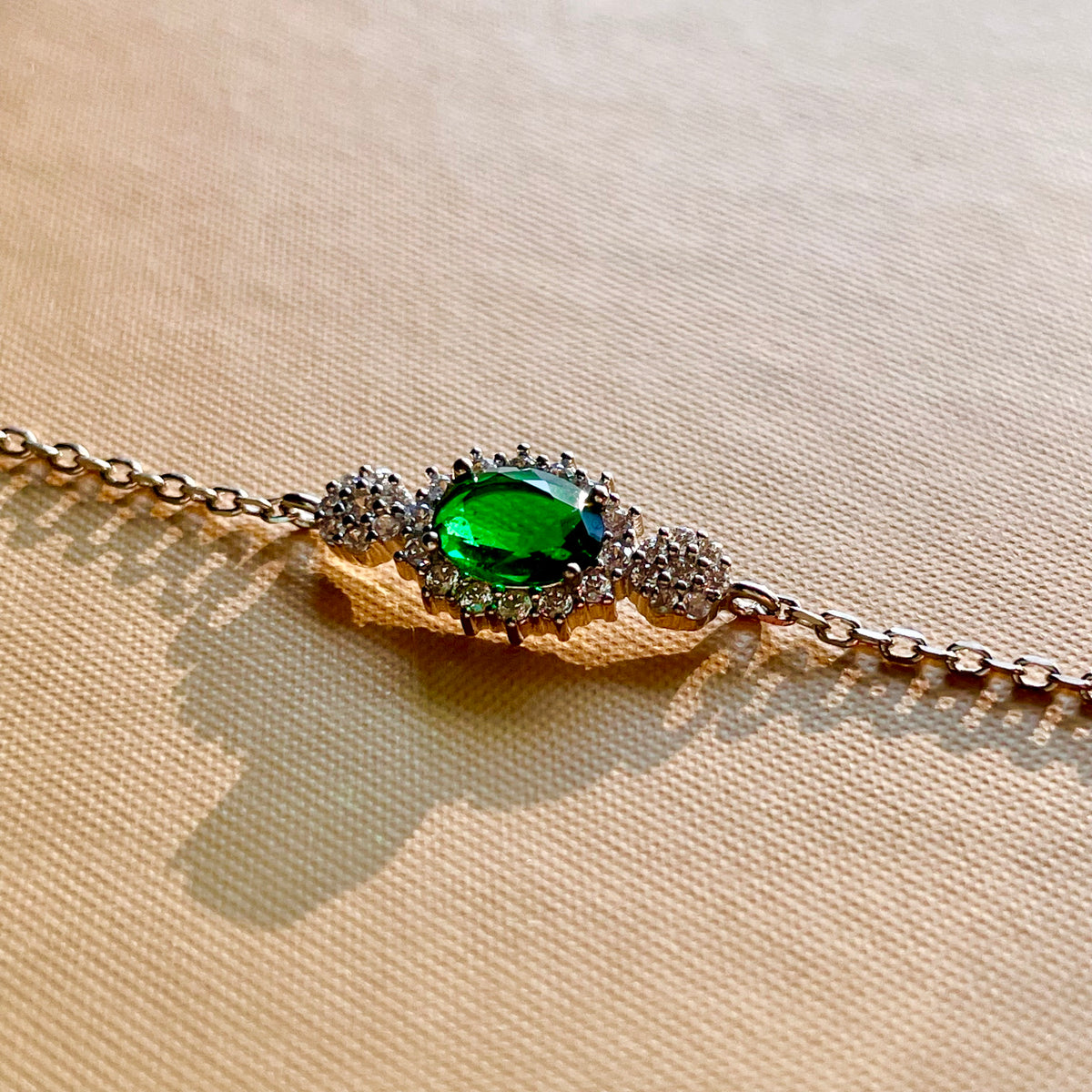 Sterling Silver Emerald Glory Bracelet