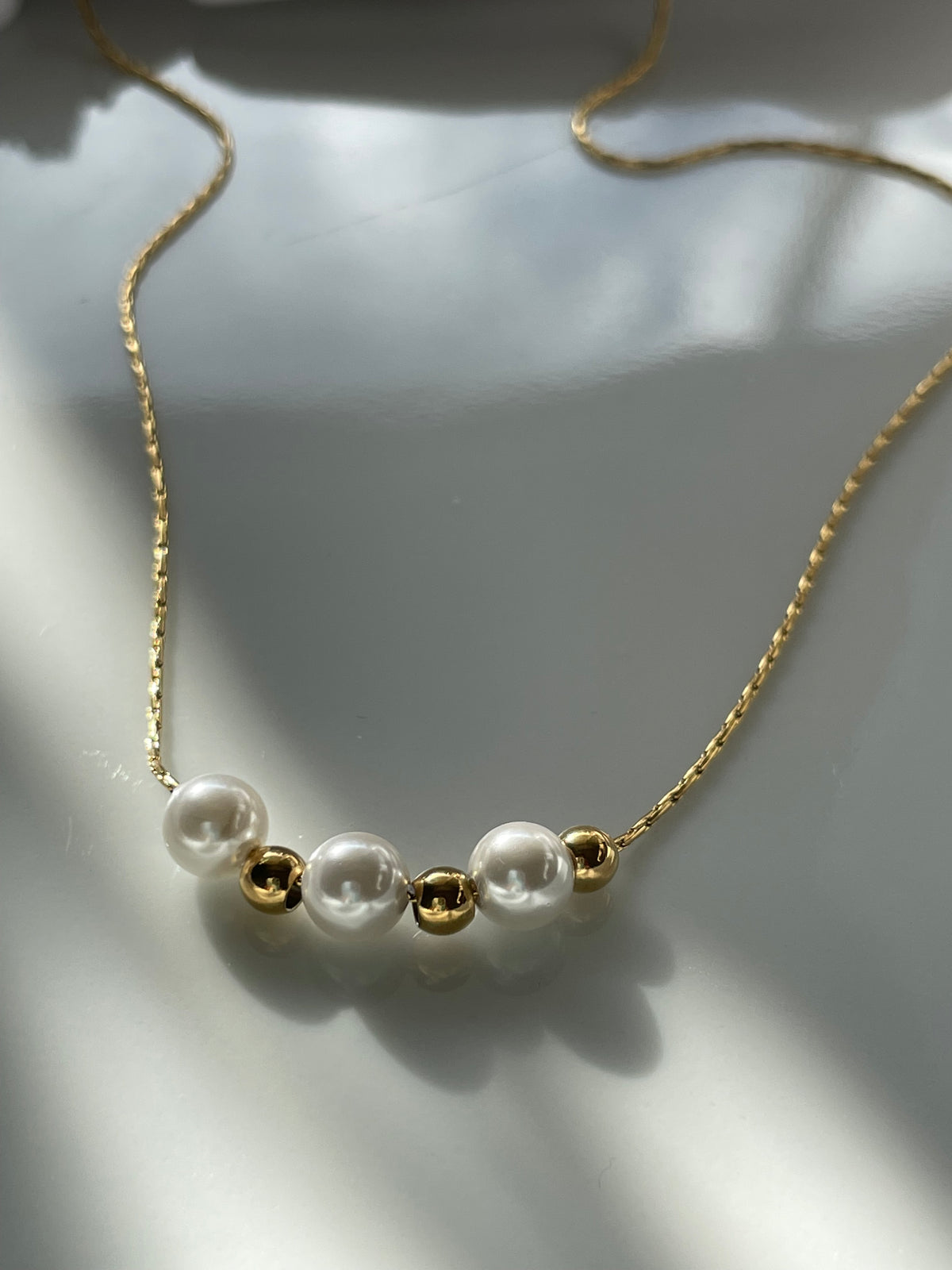 Genuine Pearl Gold Necklace
