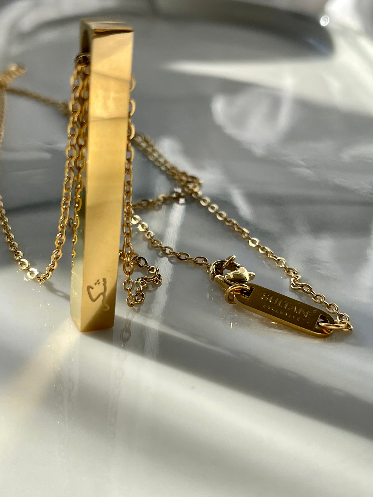 gold bar pendant for men